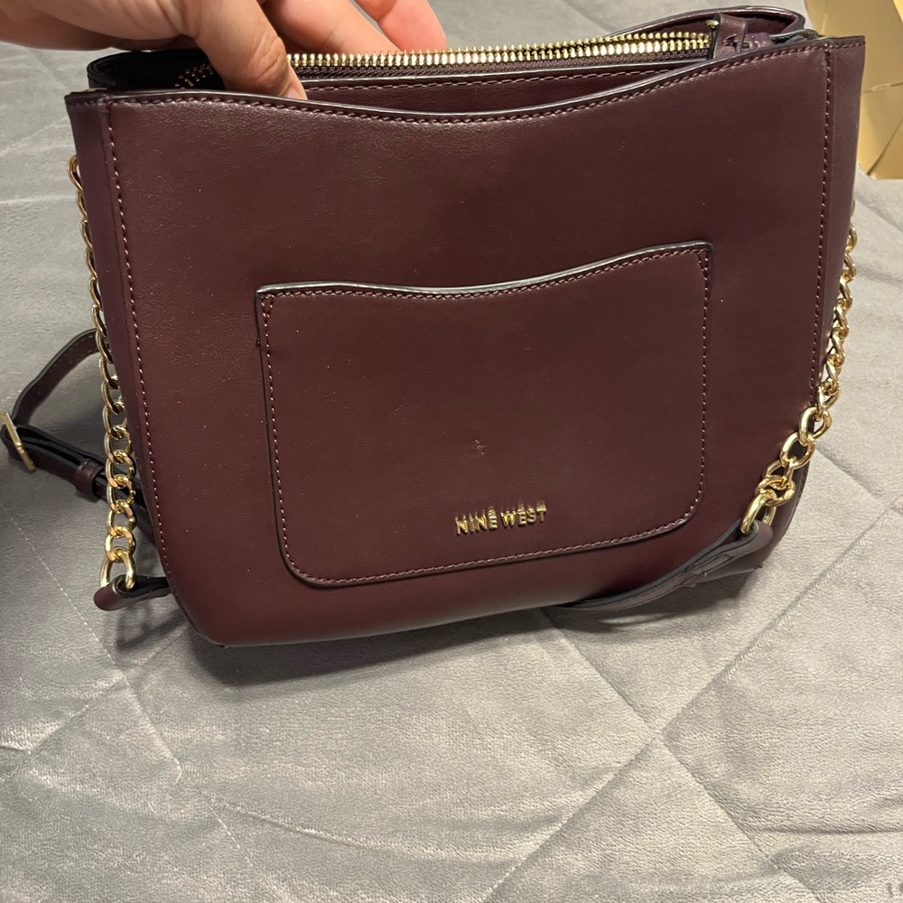 Nine West Dark Deep Purple Crossbody Bag Sleek Design